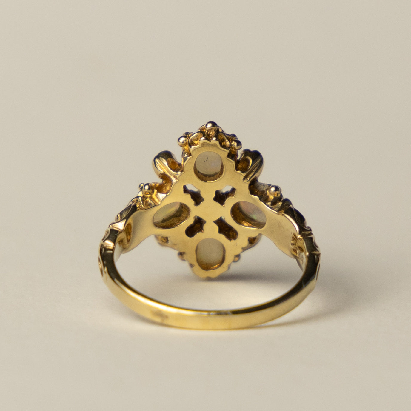 9ct opal ruby victorian style ring