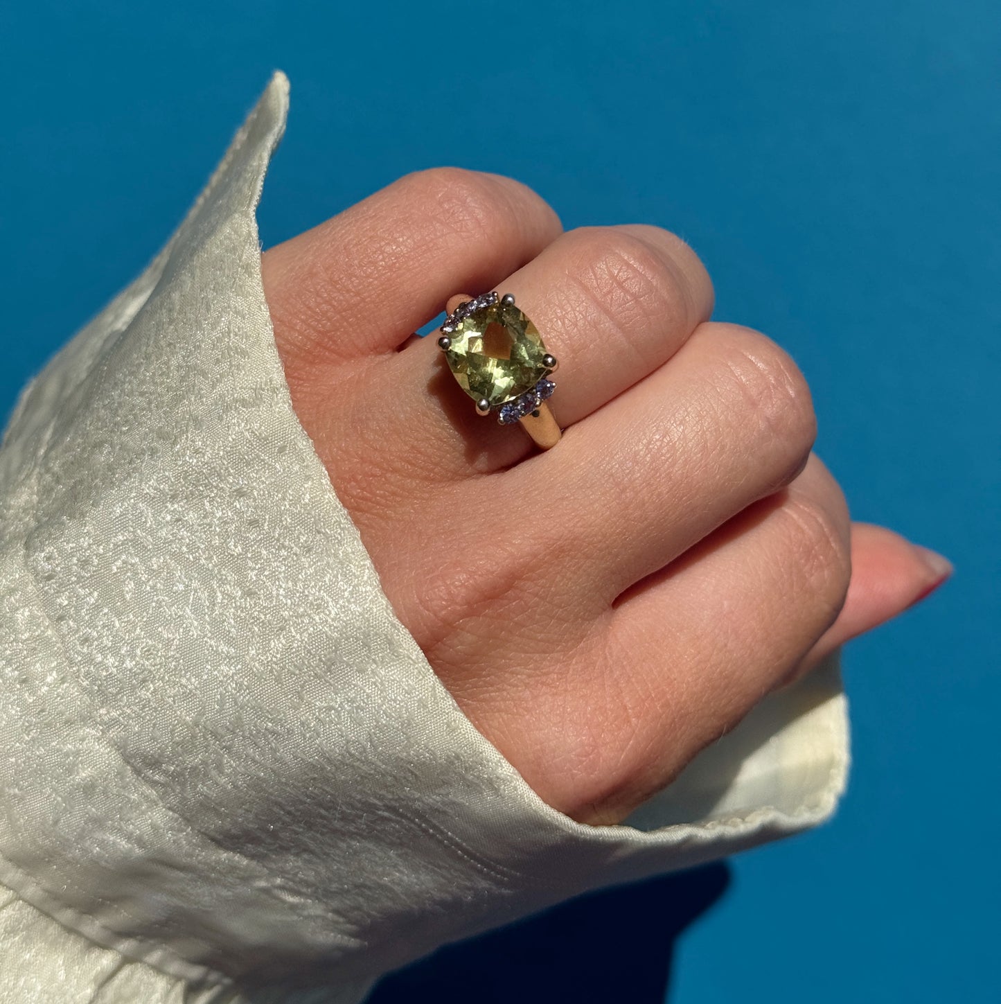 9 carat citrine tanzanite ring