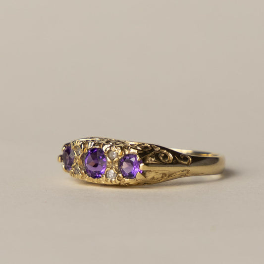 9ct amethyst diamond boat