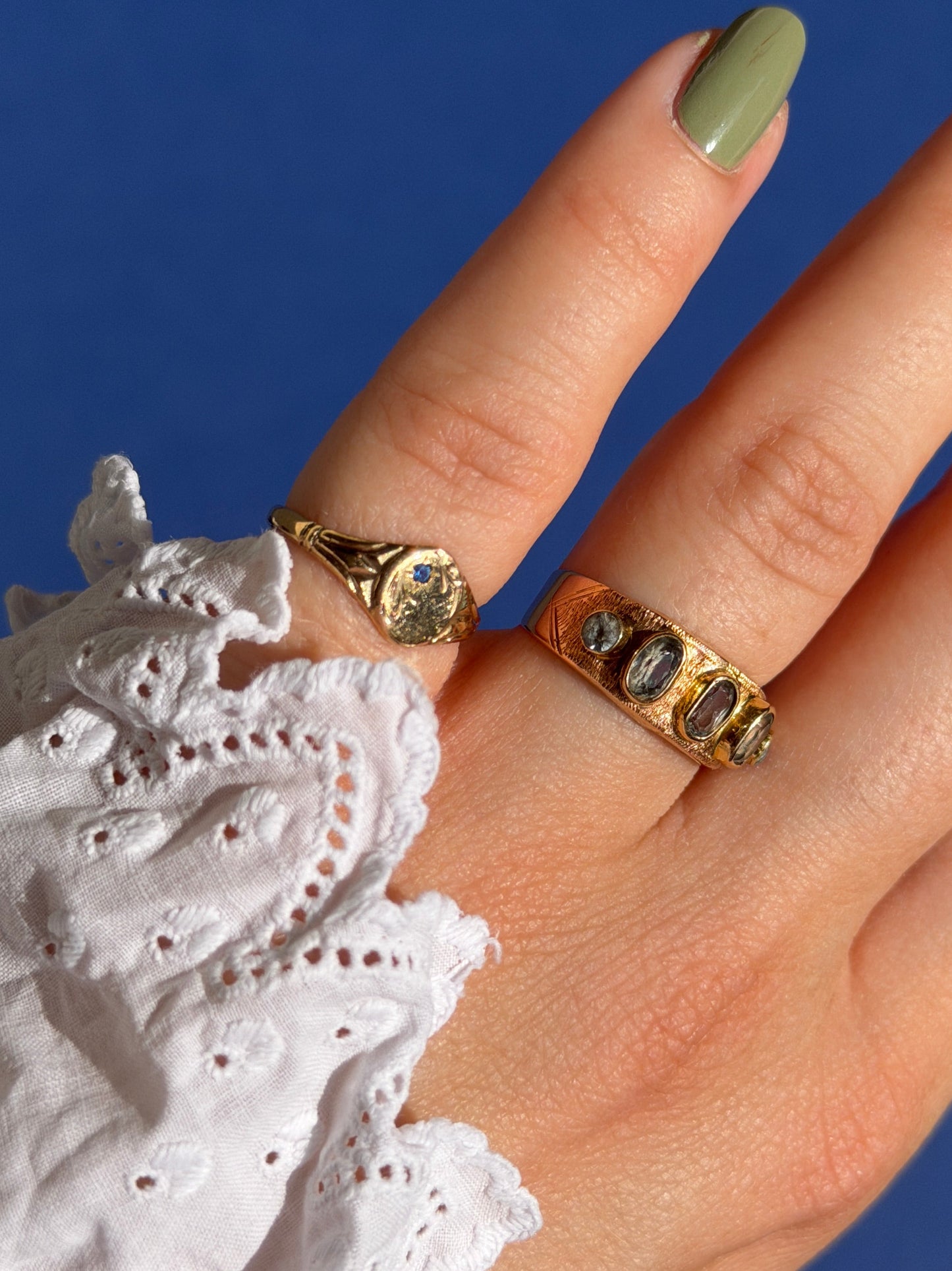 14ct gold aquamarine ring