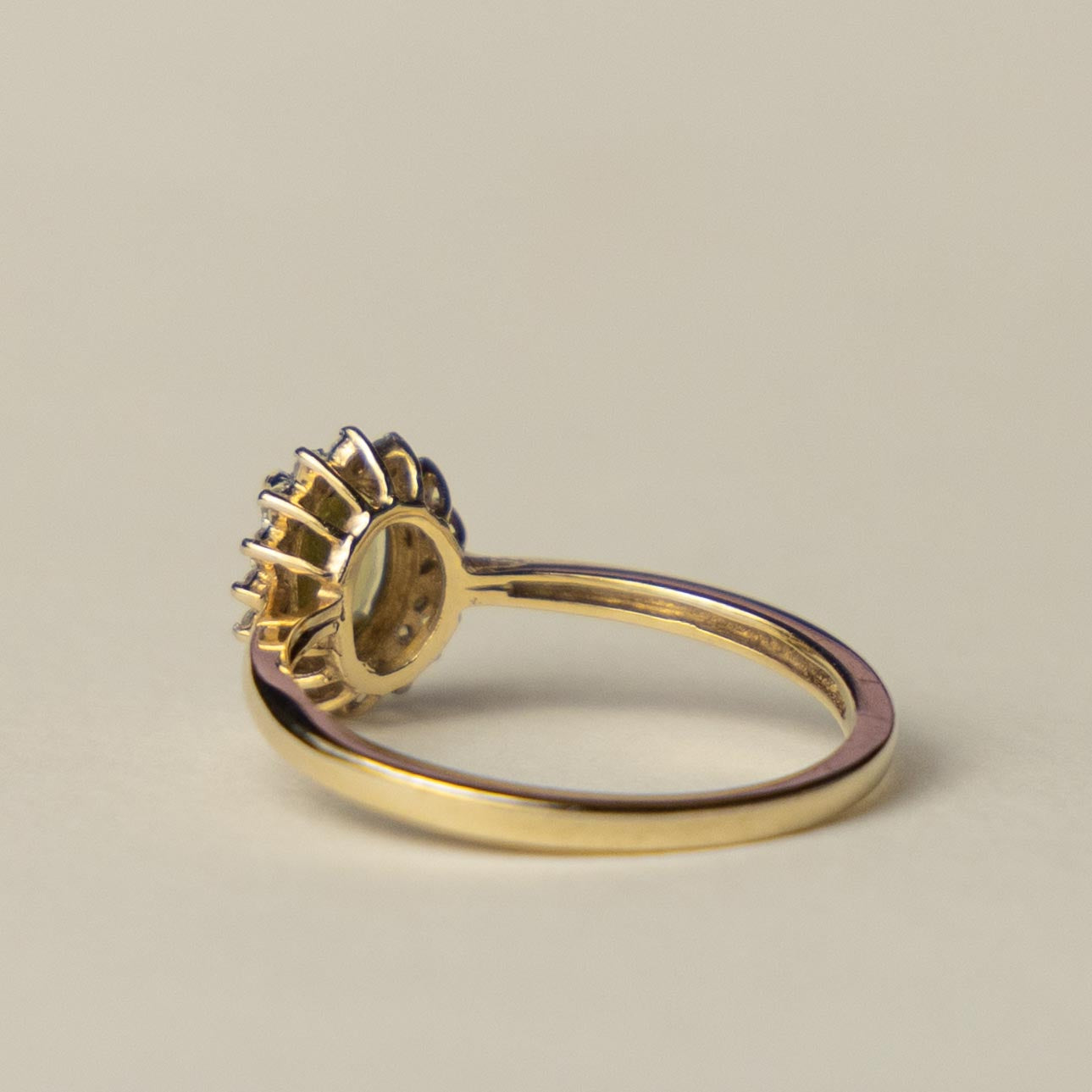 9ct citrine & diamond halo ring