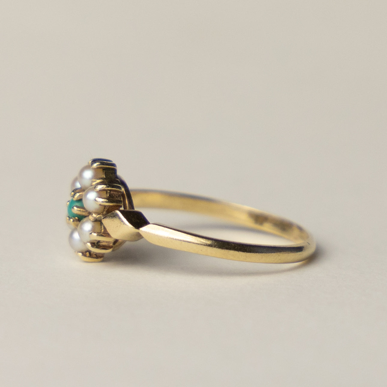 9ct turqouise & pearl ring