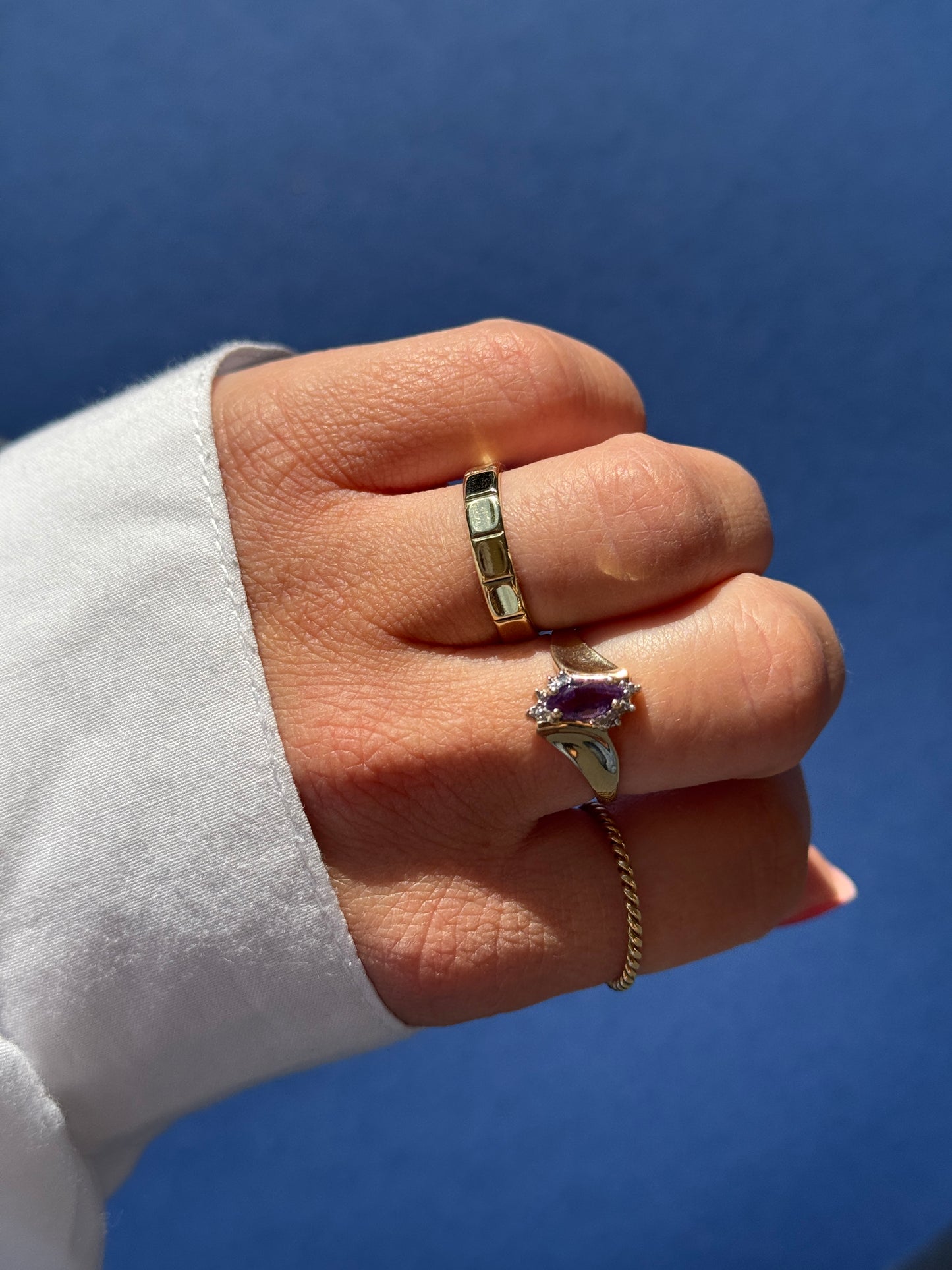 9 carat amethist diamond ring
