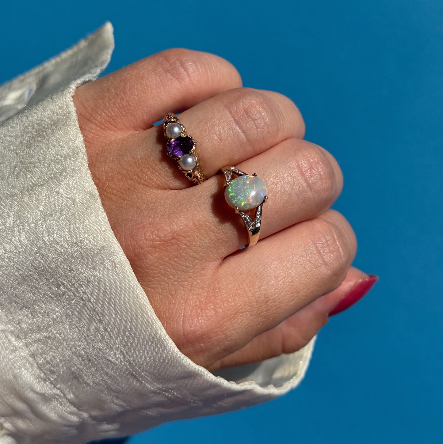 9ct opal diamond ring