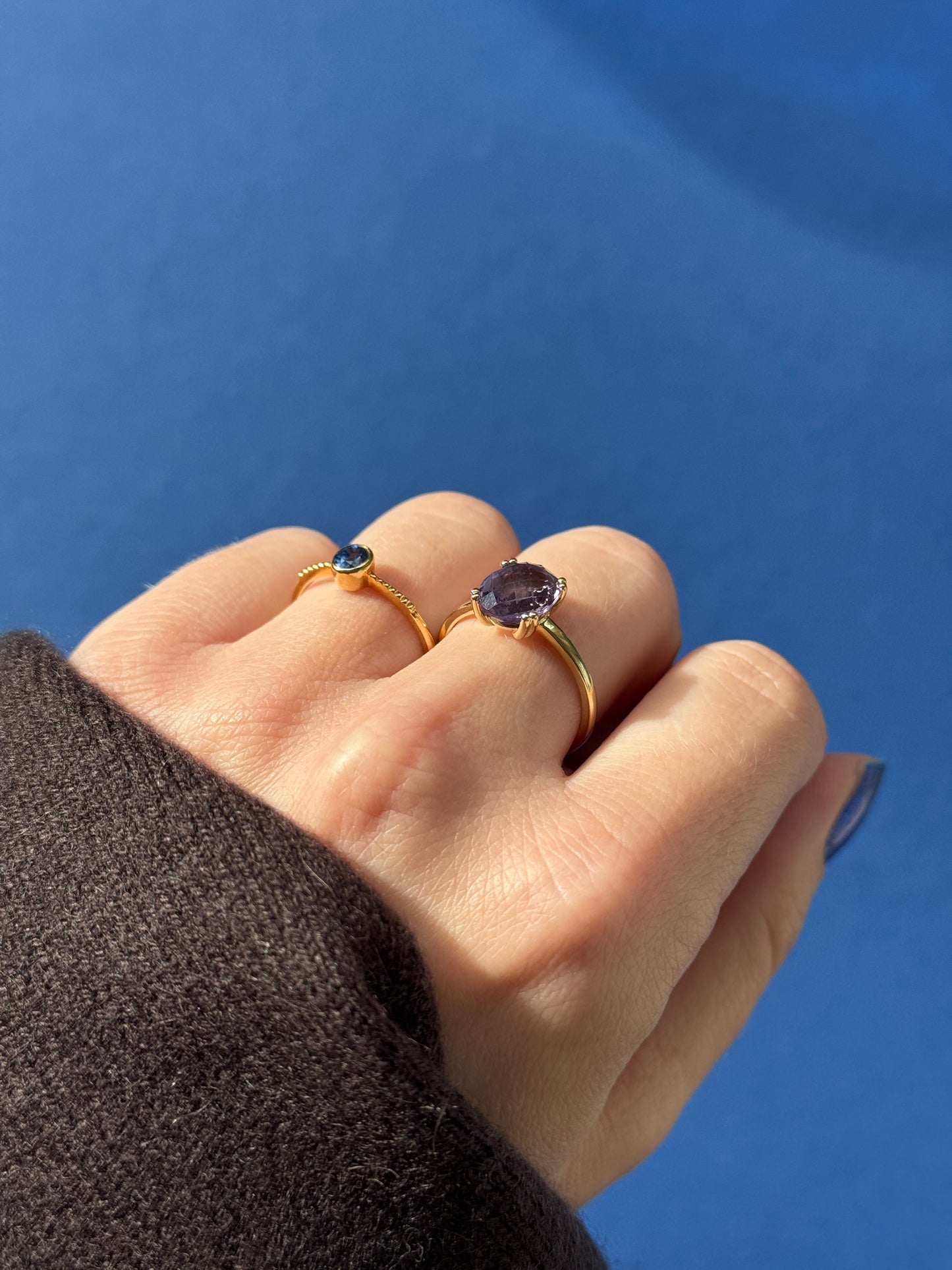 14ct facet amethist solitaire