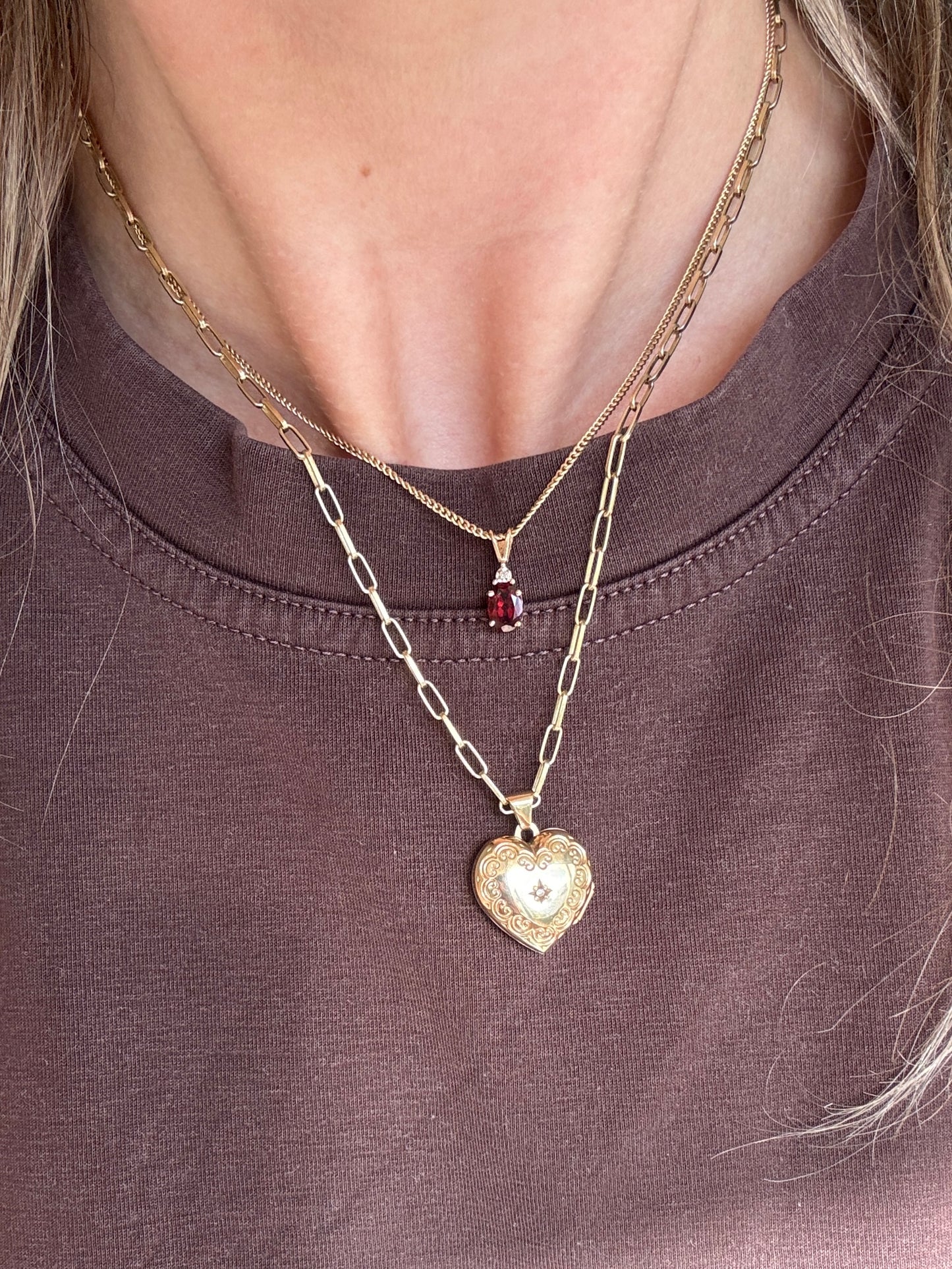 9ct diamond heart locket medaillon