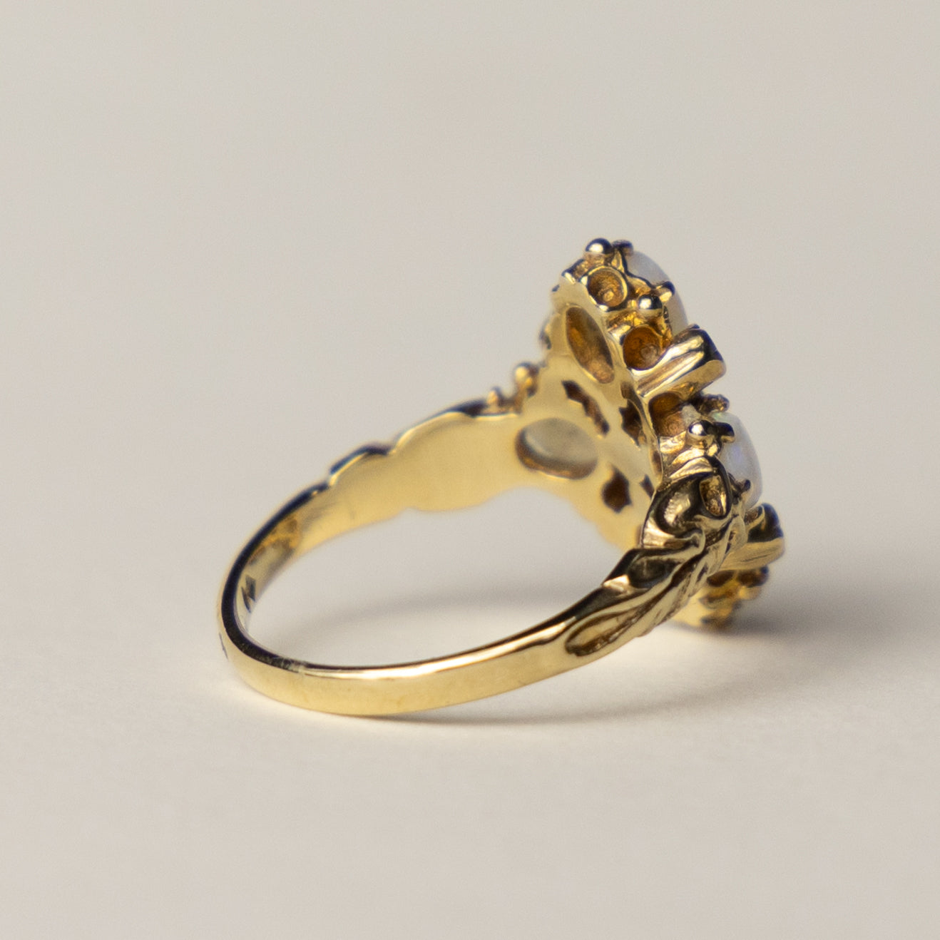 9ct opal ruby victorian style ring