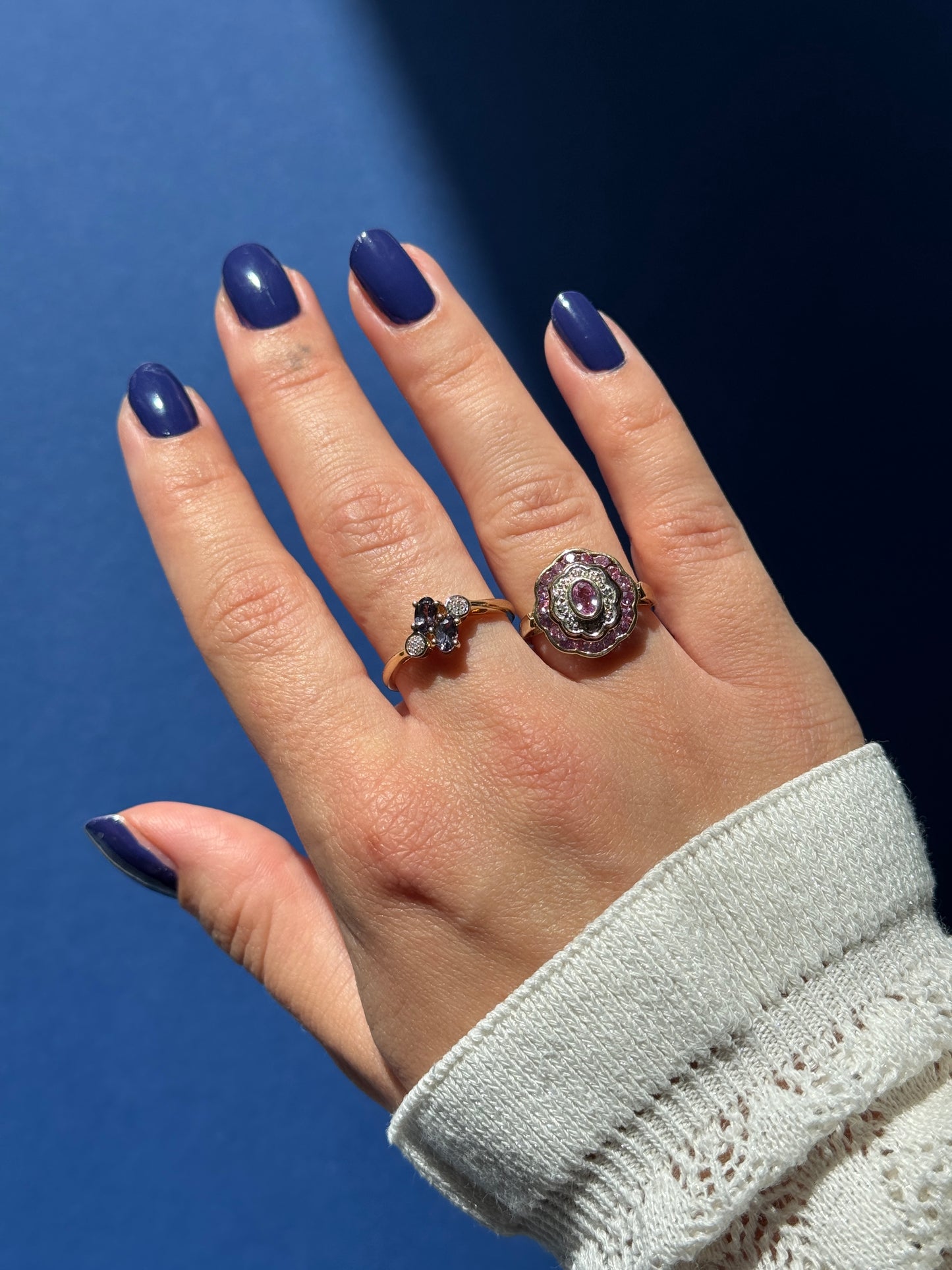 9ct amethist & diamond ring