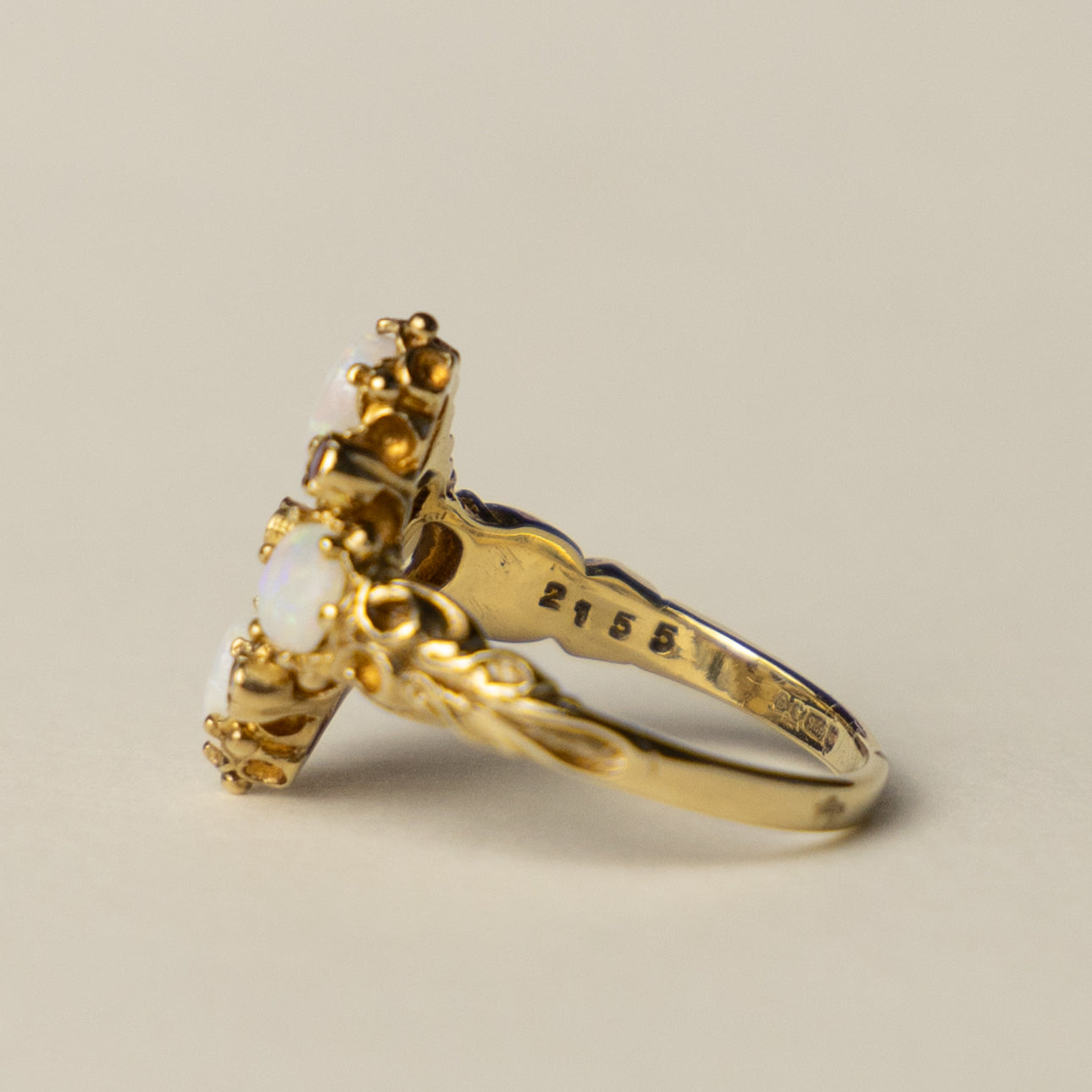9ct opal ruby victorian style ring