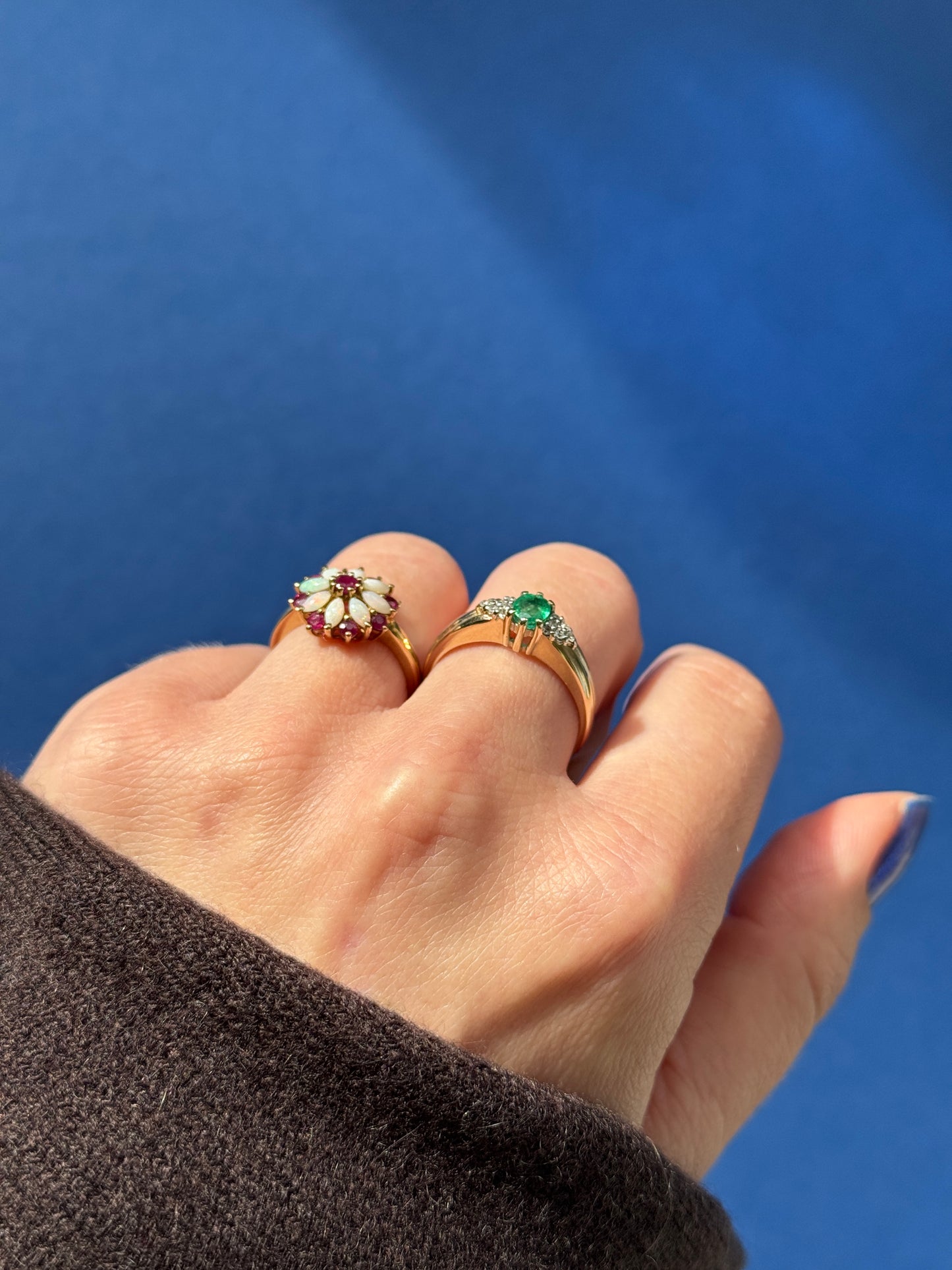 9ct emerald & diamond
