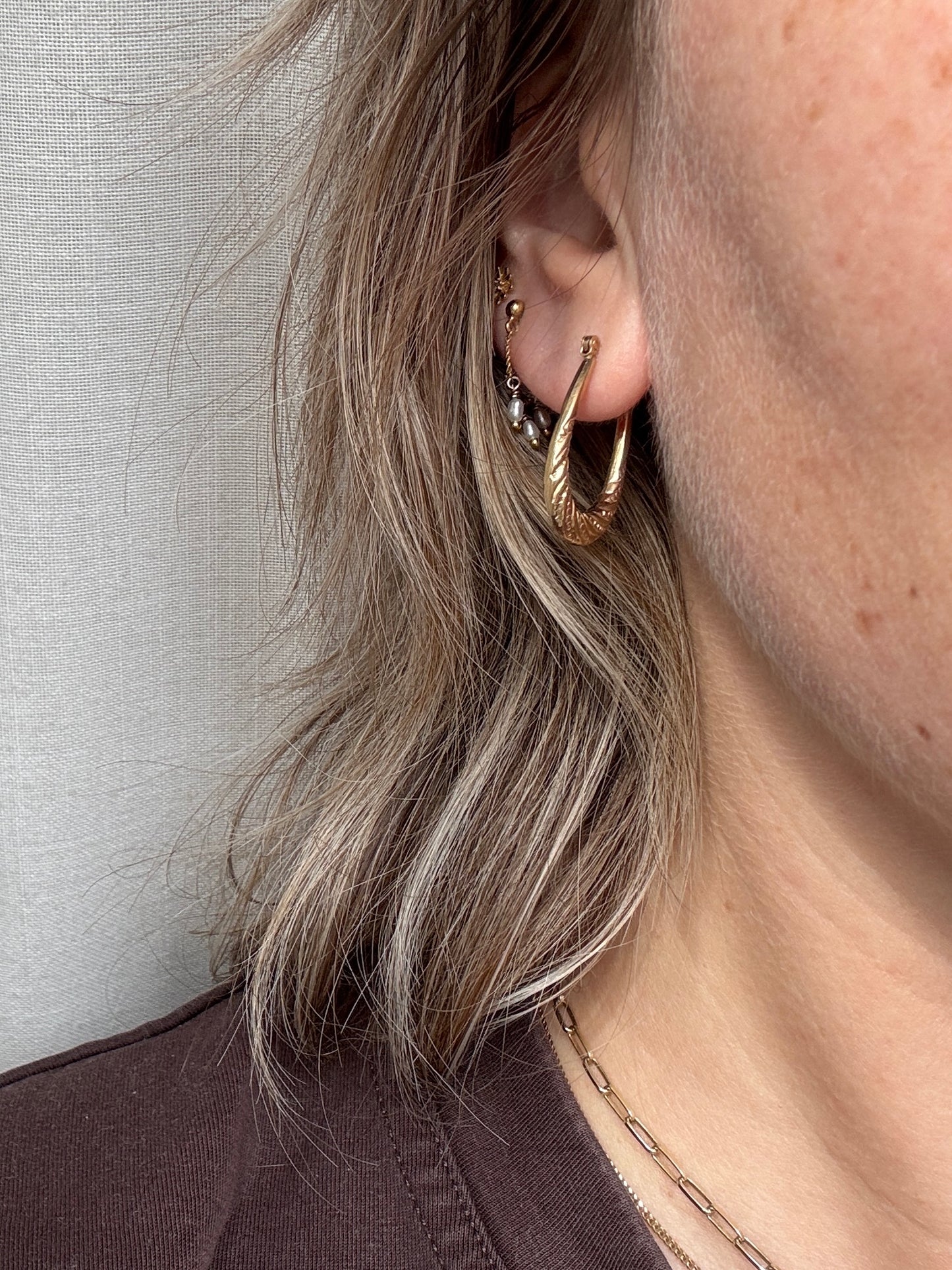 9ct engraved hoops