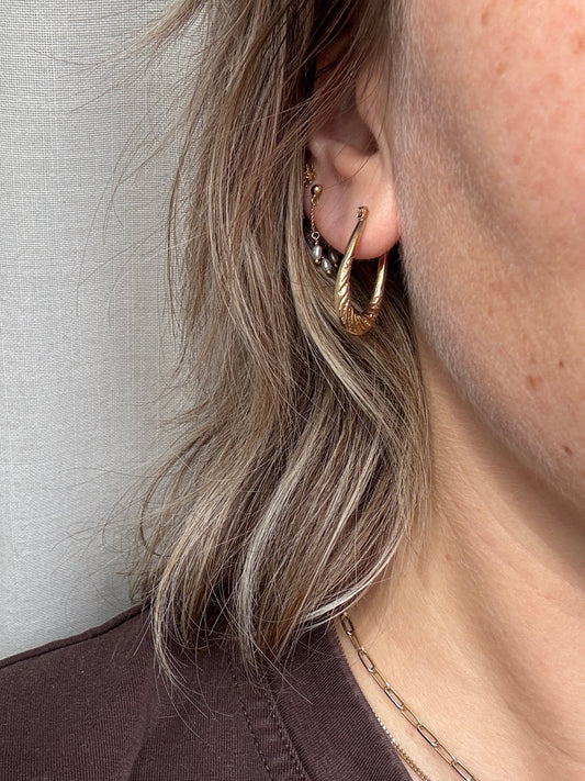 9ct gegraveerde hoepels