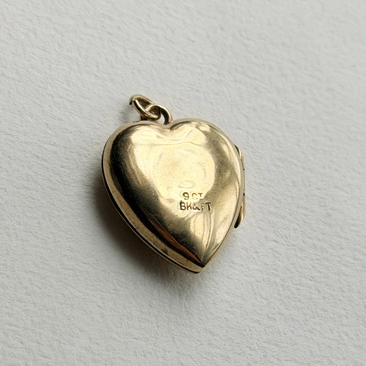 antique 9ct engraved heart locket