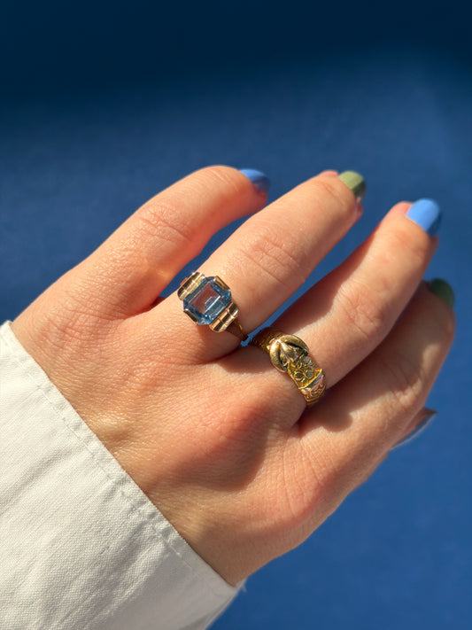 14ct blue topaz Art Deco