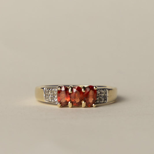 9ct trilogy sapphire diamond