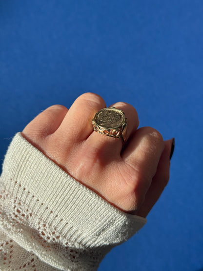 8ct lucky coin ring