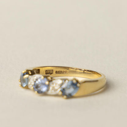 9ct London blue topaz & diamond
