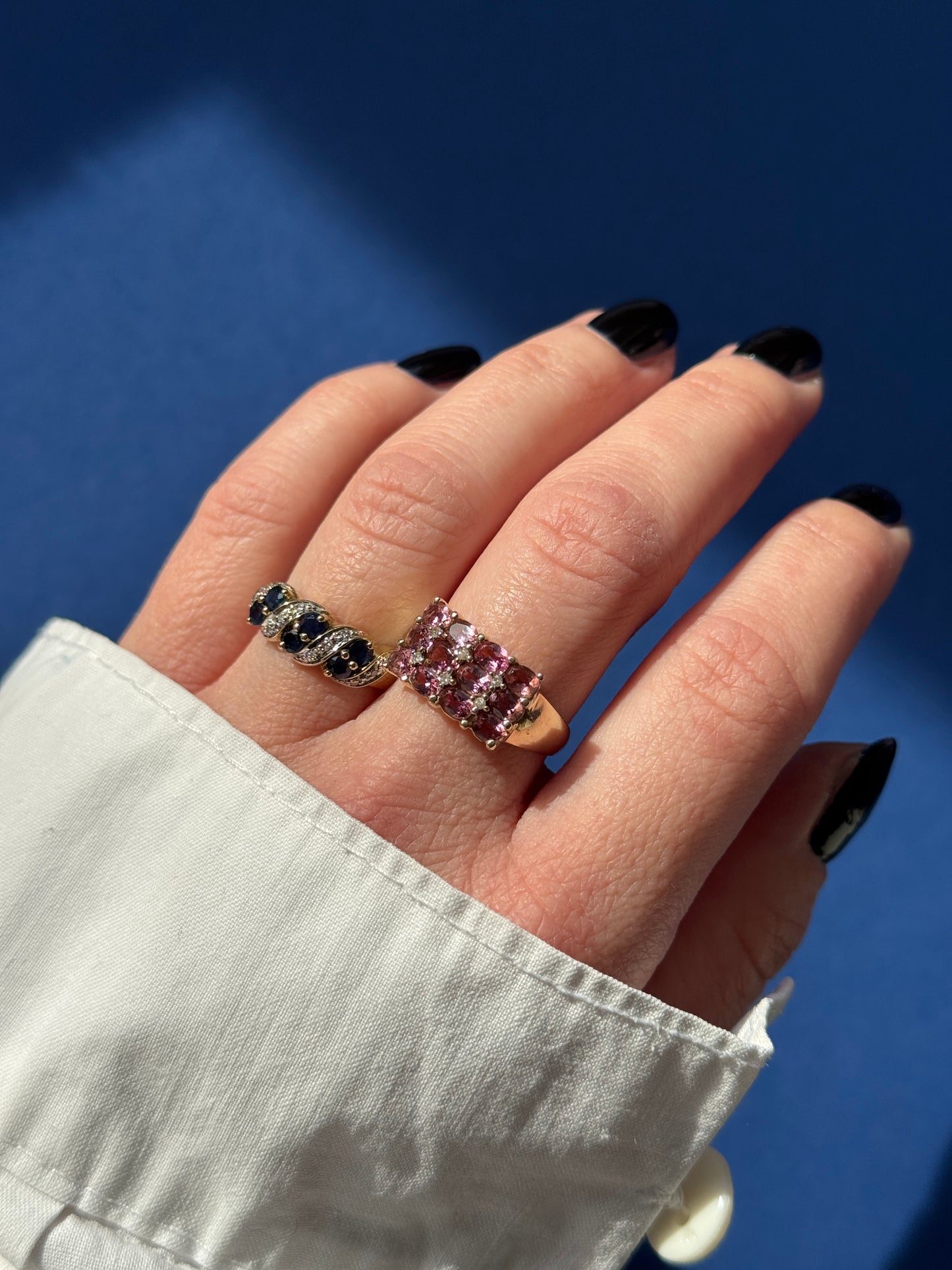 9ct tourmaline & diamond cluster