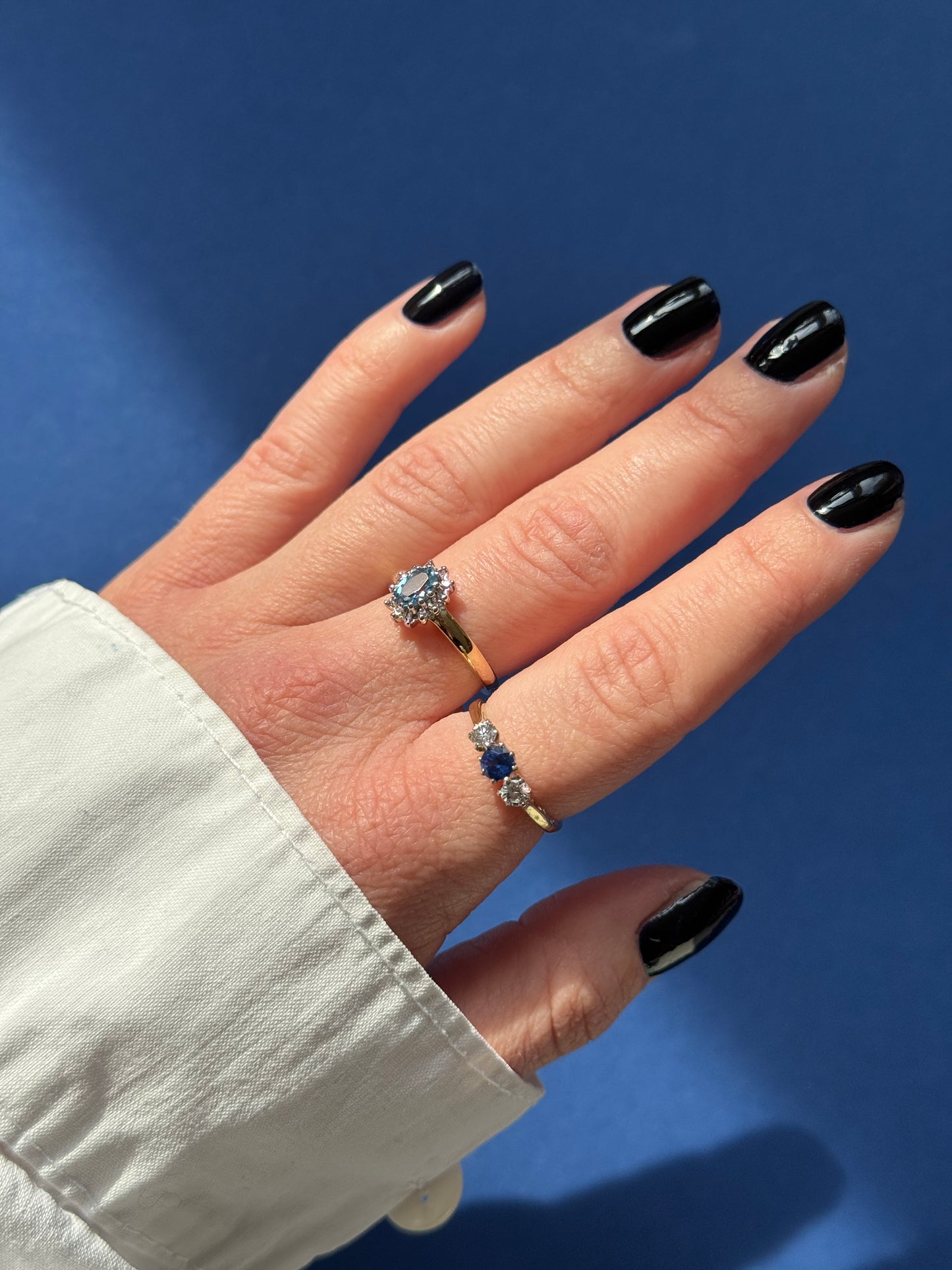 18ct sapphire & diamond trilogy