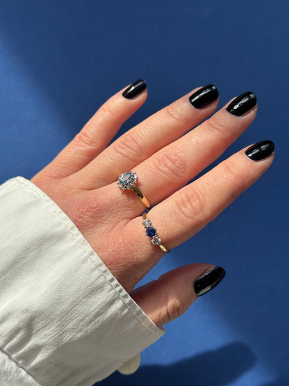 18ct sapphire & diamond trilogy
