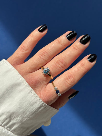 18ct sapphire & diamond trilogy