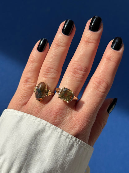 14ct moss agate ring