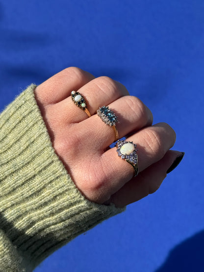 9 carat opal and sapphire ring