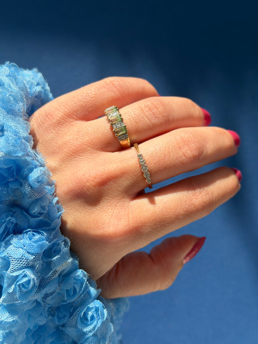 Antique 18ct & platina diamond rose cut