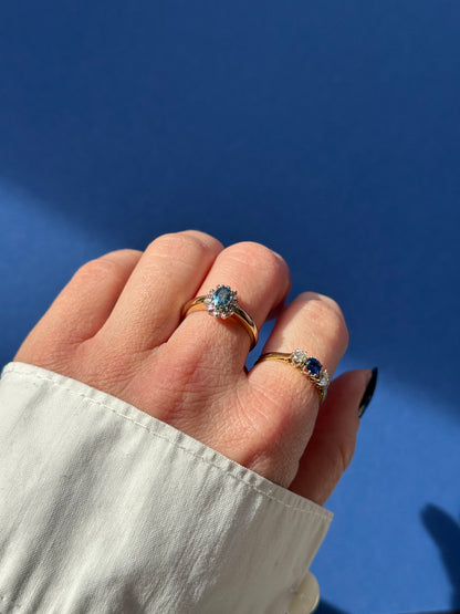 18ct sapphire & diamond trilogy