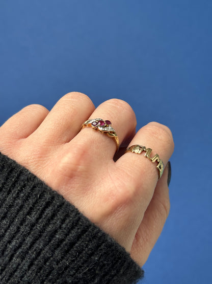 9ct ruby & diamond trilogy