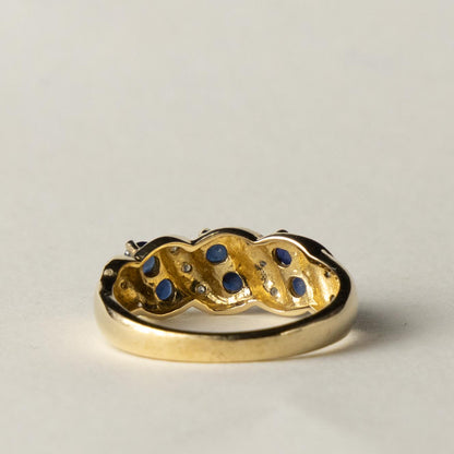9ct sapphire & diamond band ring
