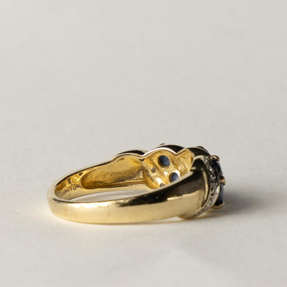 9ct sapphire & diamond band ring