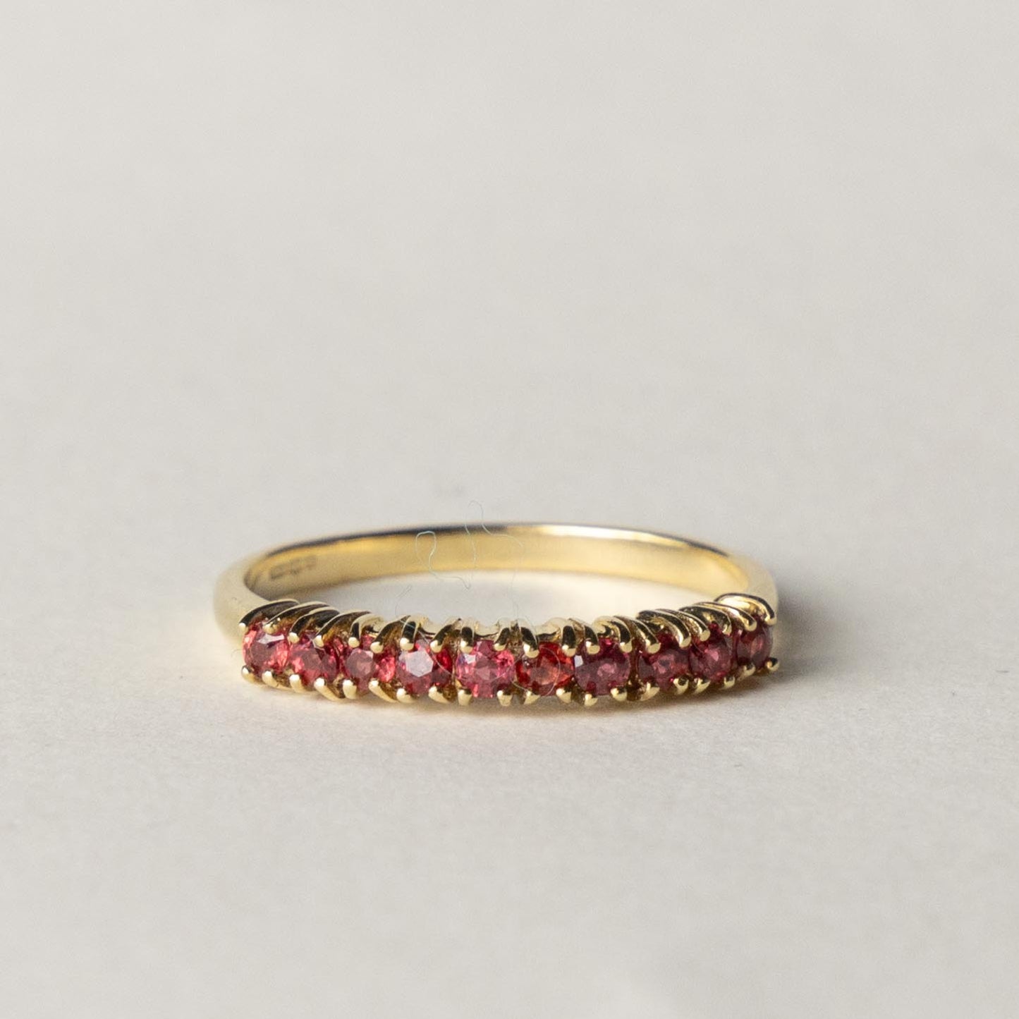 9ct ruby row ring