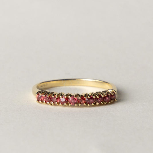 9ct ruby row ring