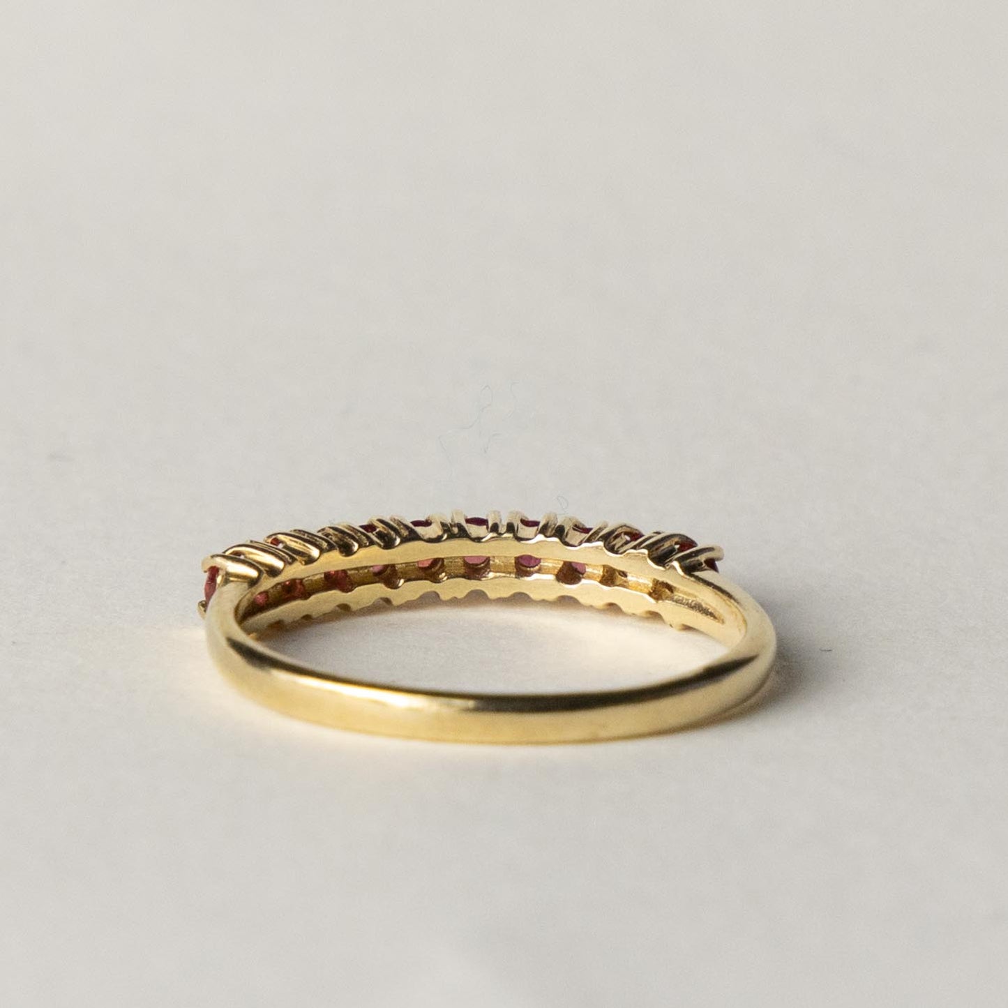 9ct ruby row ring