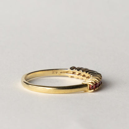 9ct ruby row ring