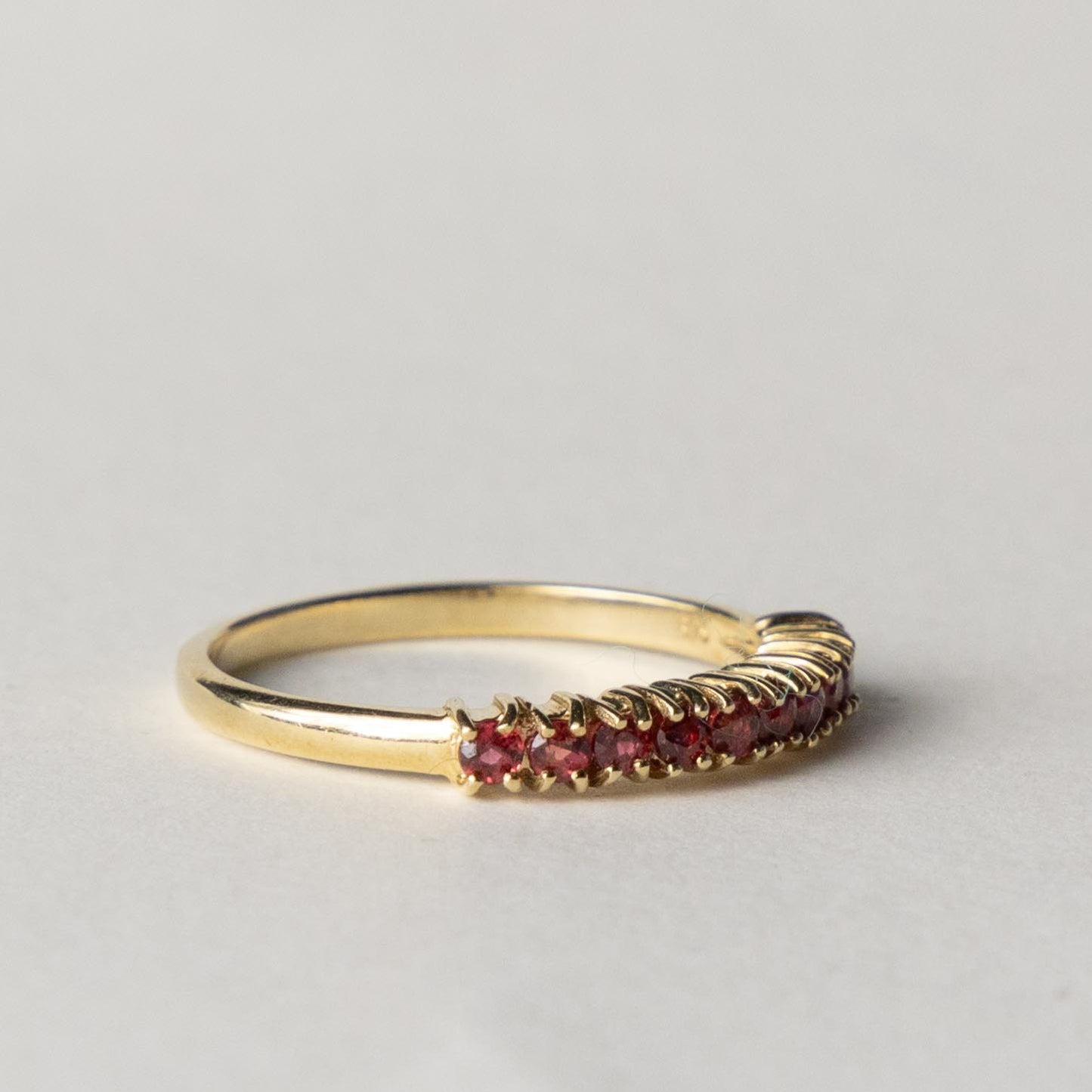 9ct ruby row ring