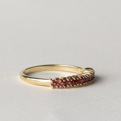 9ct ruby row ring