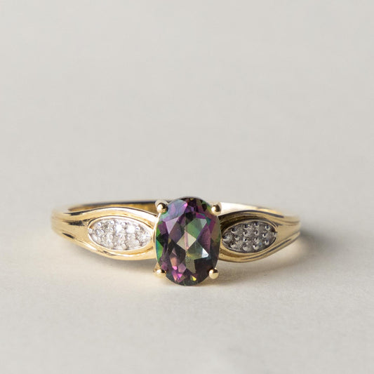 9ct mystic topaz & diamond ring