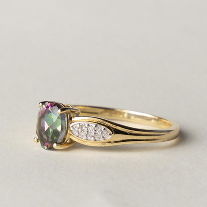 9ct mystic topaz & diamond ring