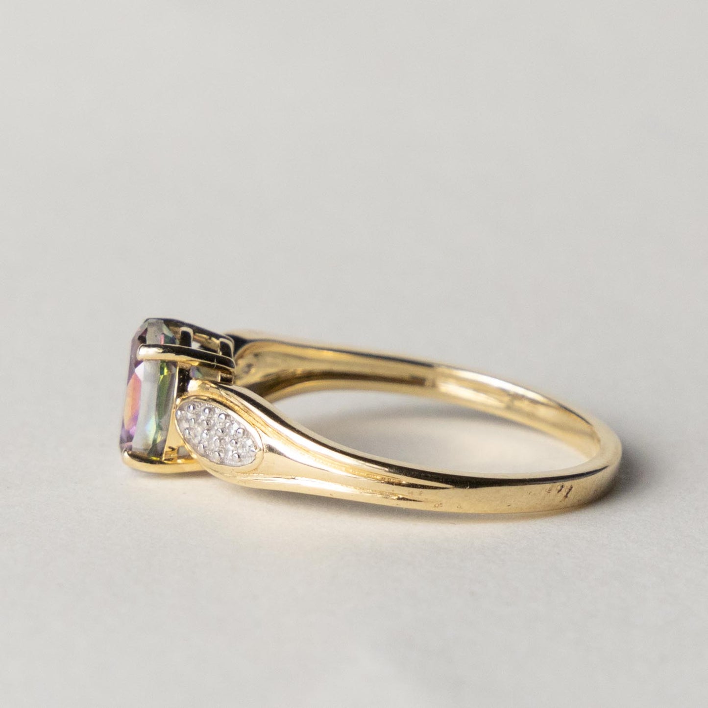 9ct mystic topaz & diamond ring