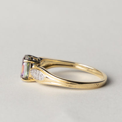 9ct mystic topaz & diamond ring