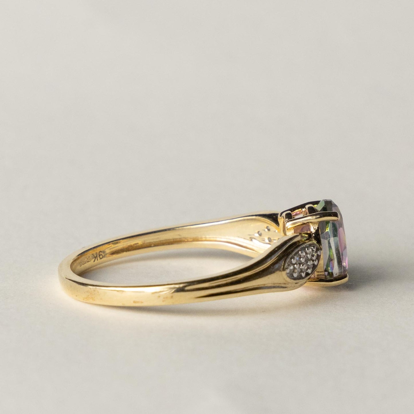 9ct mystic topaz & diamond ring