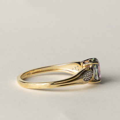 9ct mystic topaz & diamond ring
