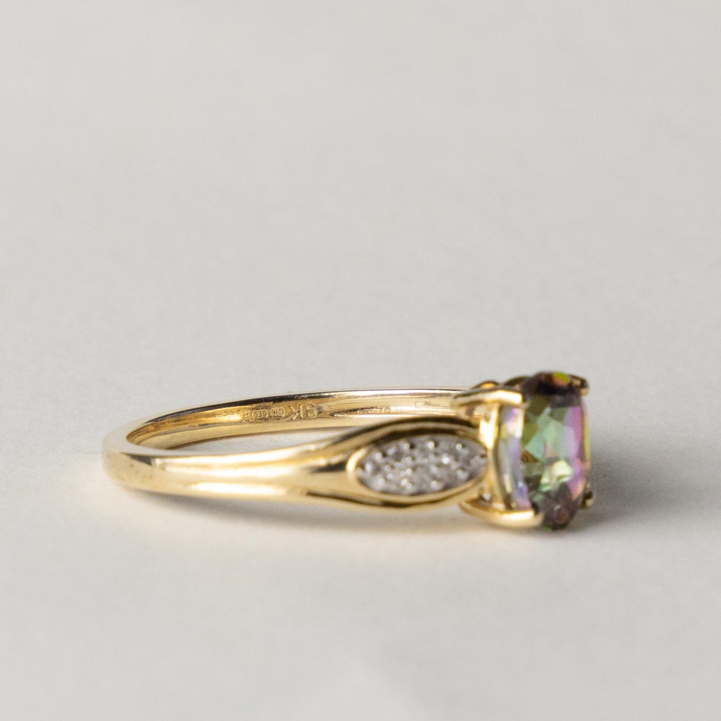 9ct mystic topaz & diamond ring