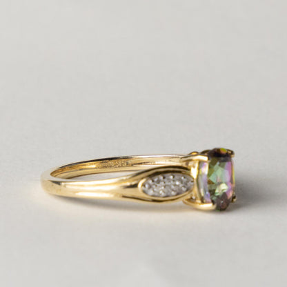 9ct mystic topaz & diamond ring