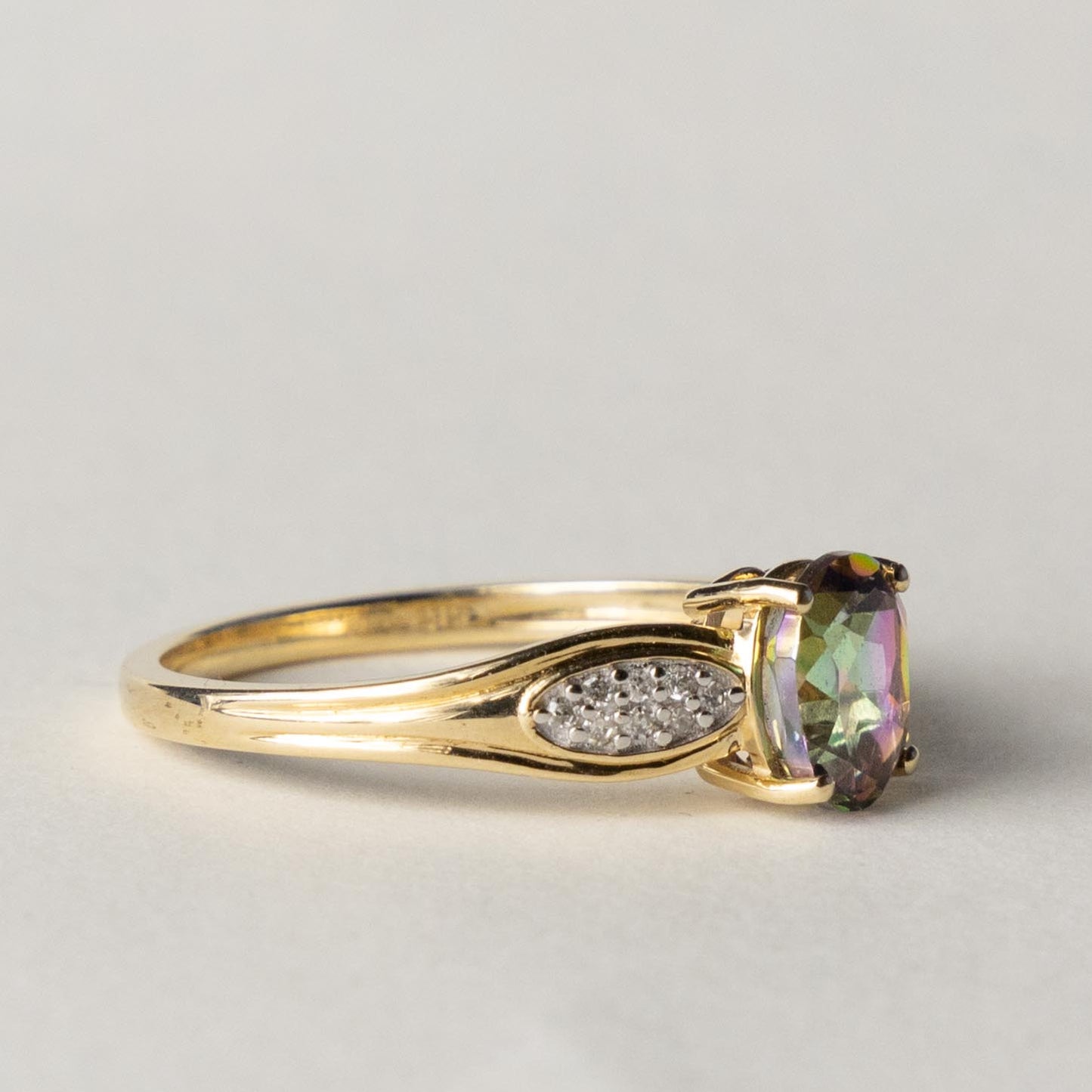9ct mystic topaz & diamond ring