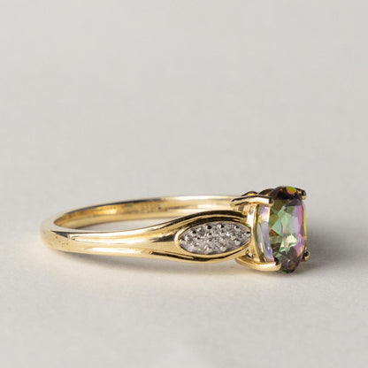 9ct mystic topaz & diamond ring