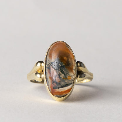 14ct moss agate ring