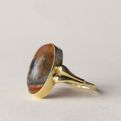 14ct moss agate ring